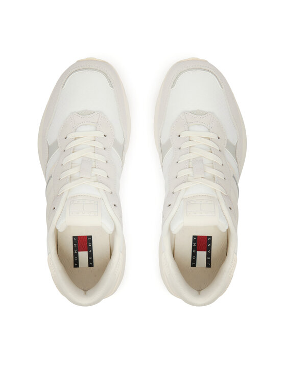 Tommy Jeans Tommy Jeans Снікерcи Tjw Cleated Runner Suede Mix EN0EN02921 Écru