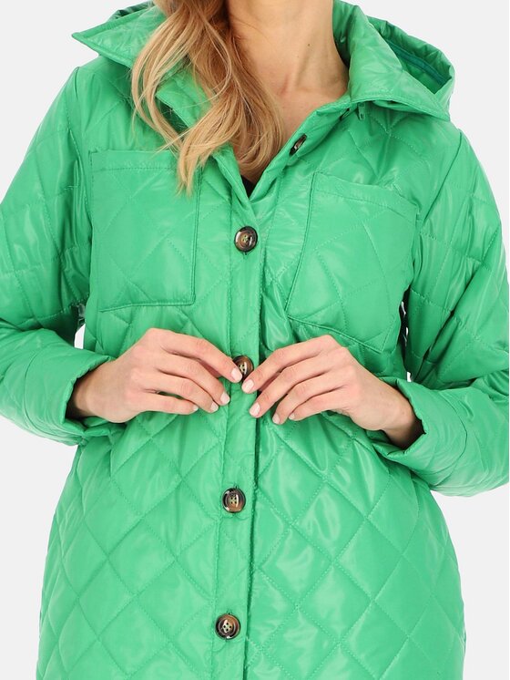 Perso Perso Kabát pro přechodné období BLE241045F Zelená Regular Fit