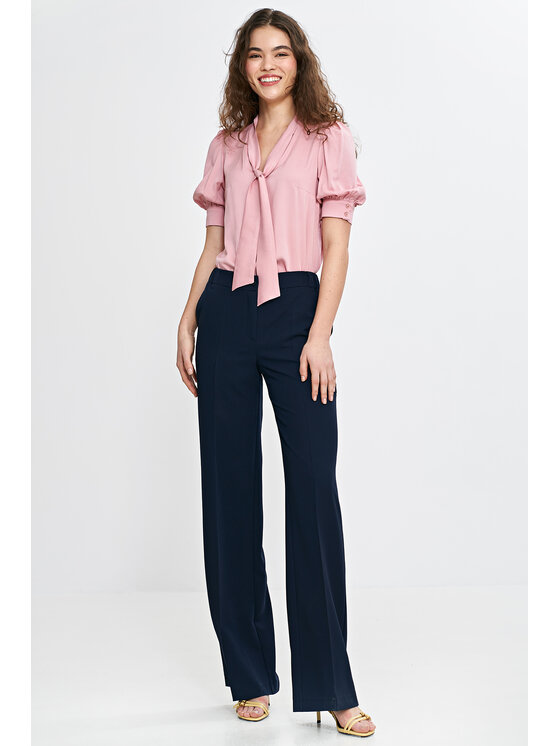 NIFE NIFE Bluzka B189 Różowy Regular Fit