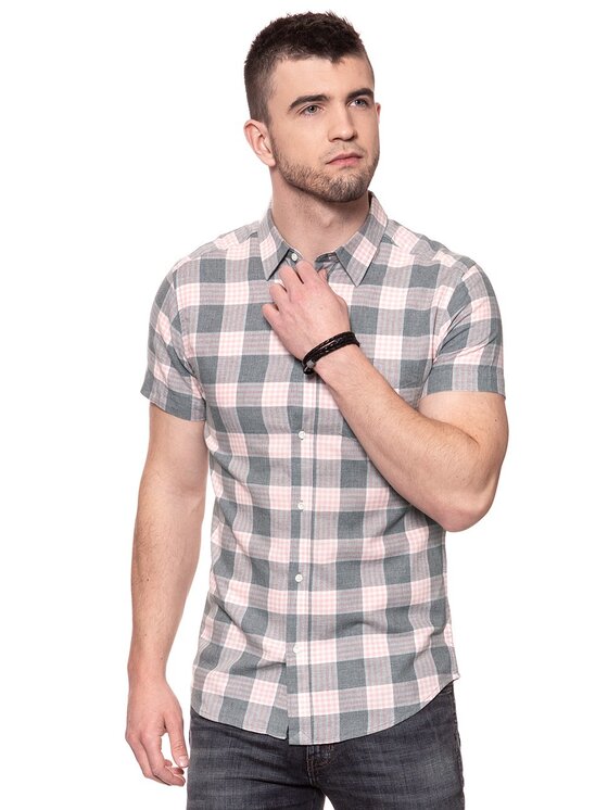 Wrangler Wrangler Camicia SS 1PKT SHIRT Grigio Slim Fit