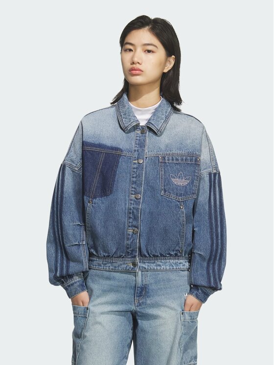 adidas adidas Kurtka jeansowa 159936 Niebieski jasny Oversize