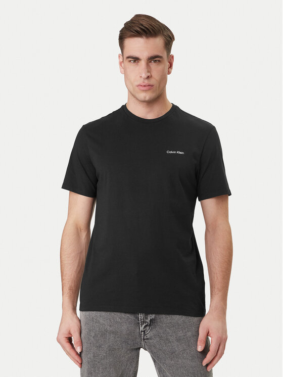 Calvin Klein Tricou Micro Logo LV04LC255G Negru Regular Fit