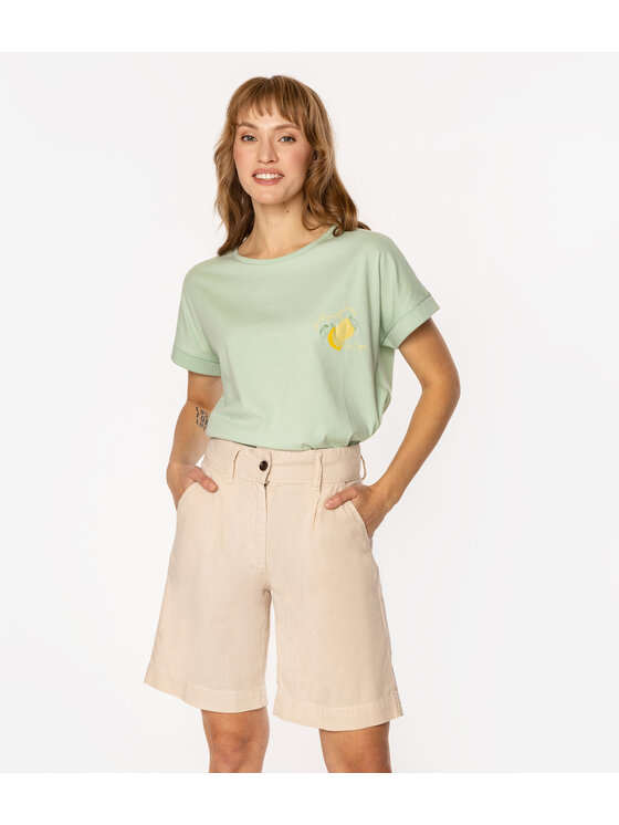 Lee Cooper Lee Cooper Bermudy LINDA 3600 Beżowy Regular Fit