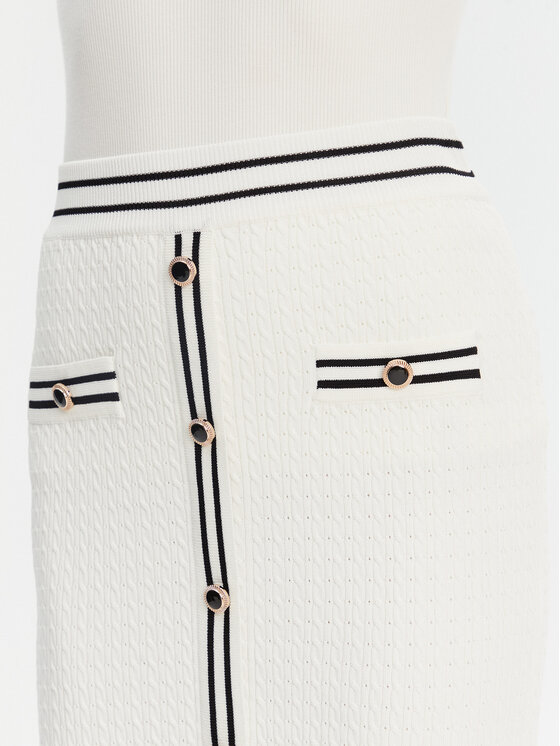Fracomina Fracomina Fustă tip creion FR25SG4003K52401 Écru Slim Fit