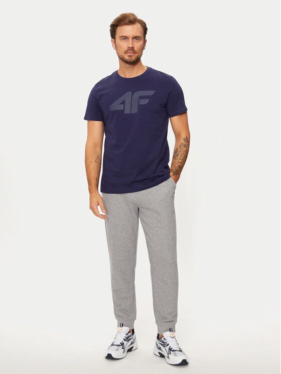 4F 4F Tričko 4FWMM00TTSHM1844 Tmavomodrá Regular Fit