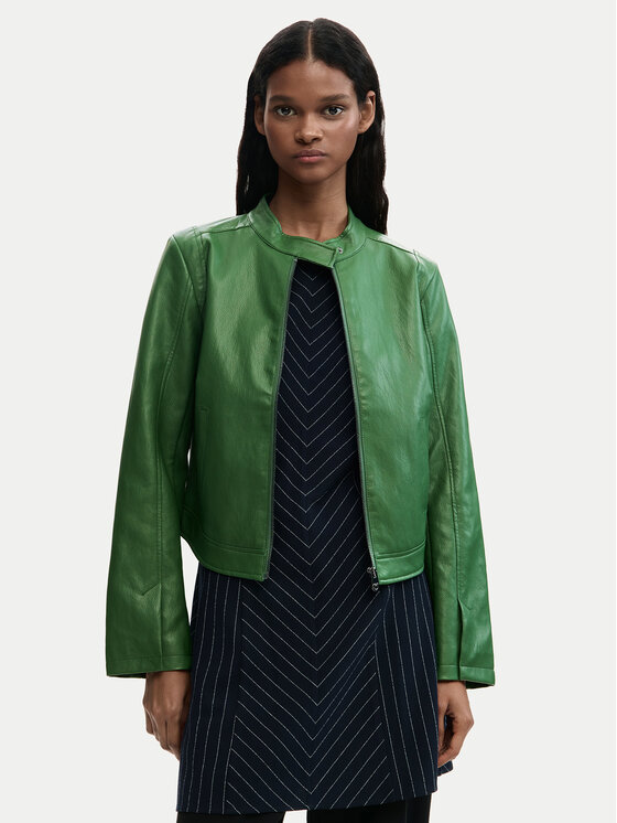 Desigual Desigual Ādas imitācijas jaka Ariel 26SWEW09 Zaļš Regular Fit