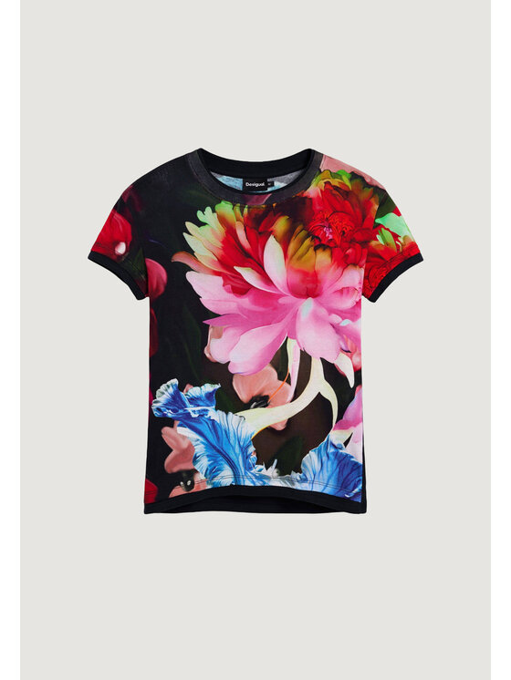 Desigual Desigual Marškinėliai TS_MULTIFLOWERS_LAC Mėlyna Casual Fit