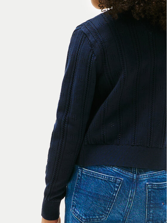 Tommy Hilfiger Tommy Hilfiger Kardigāns Pointelle KG0KG08677 Tumši zils Regular Fit