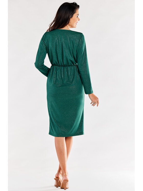 Awama Awama Sukienka wieczorowa A548 Zielony Basic Fit