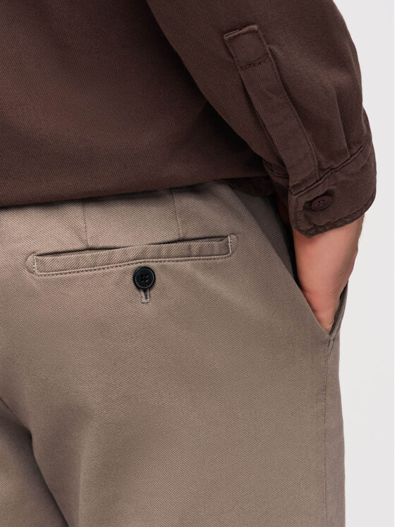Ombre Ombre Chinosy OM-PACP-0294 Szary Slim Fit