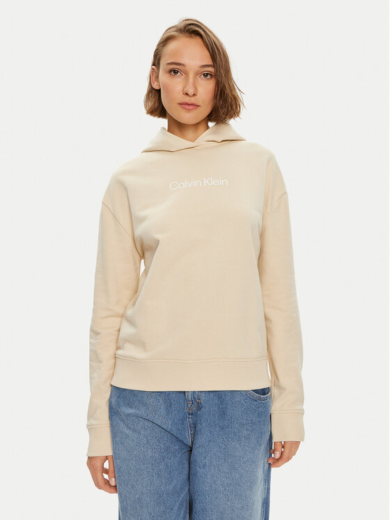 Calvin Klein Mikina Hero Logo K20K205449 Béžová Regular Fit