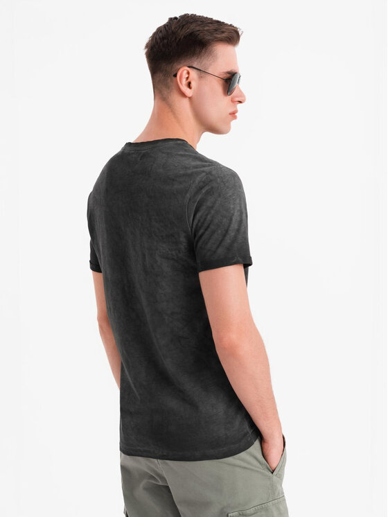 Ombre Ombre T-Shirt OM-TSWT-0242 Czarny Regular Fit