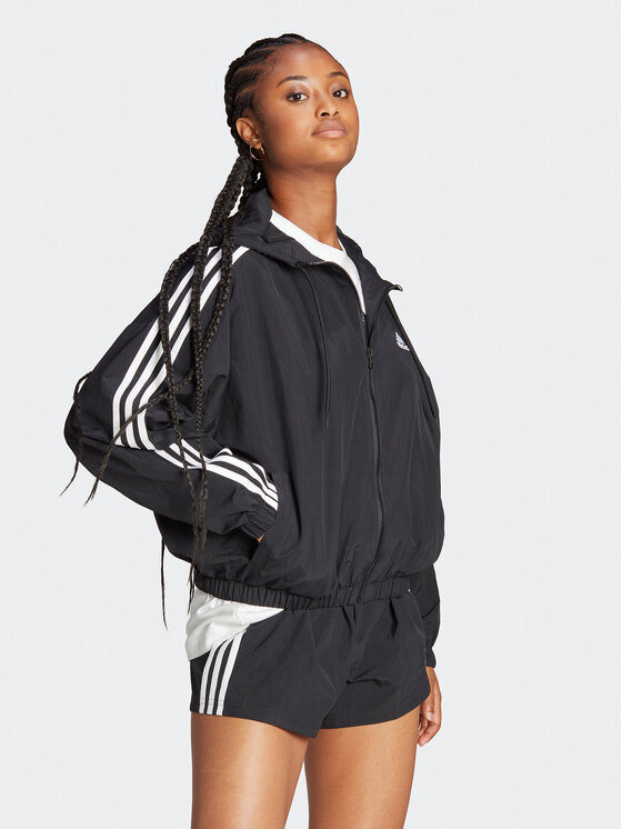adidas adidas Széldzseki Essentials 3-Stripes Woven Windbreaker HT3399 Fekete Loose Fit