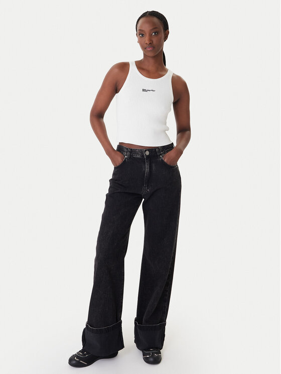 Karl Lagerfeld Jeans Karl Lagerfeld Jeans Top B1W18024 Kremowy Slim Fit