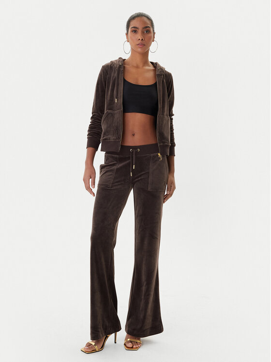 Juicy Couture Juicy Couture Džemperis ar kapuci Robertson JCAP176G Brūns Slim Fit