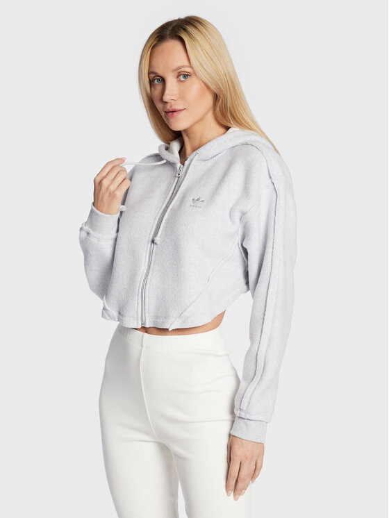 adidas adidas Džemperis ar kapuci Loungewear HL9140 Pelēks Relaxed Fit