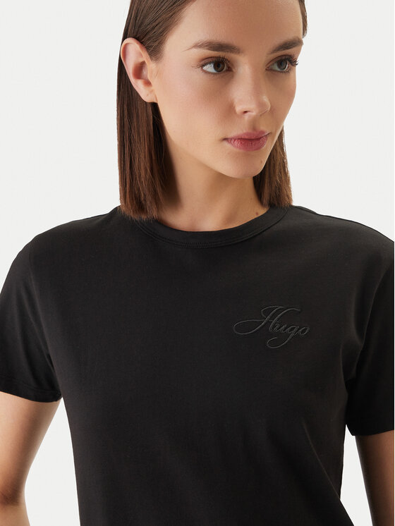 HUGO HUGO Tricou Damacia_7 50561233 Negru Regular Fit