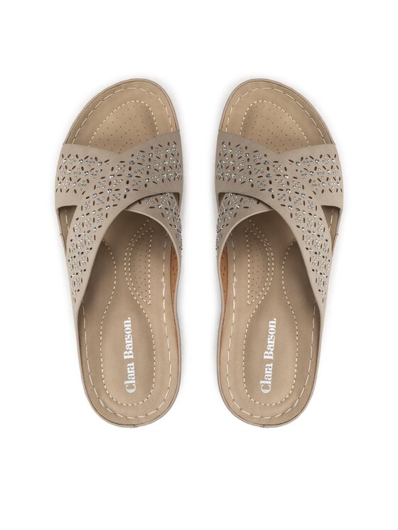 Clara Barson Clara Barson Pantoletten WS8054-02 Beige