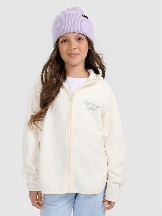 4F 4F Felpa di pile 4FJRAW25TFLEF444-11S Bianco Oversize