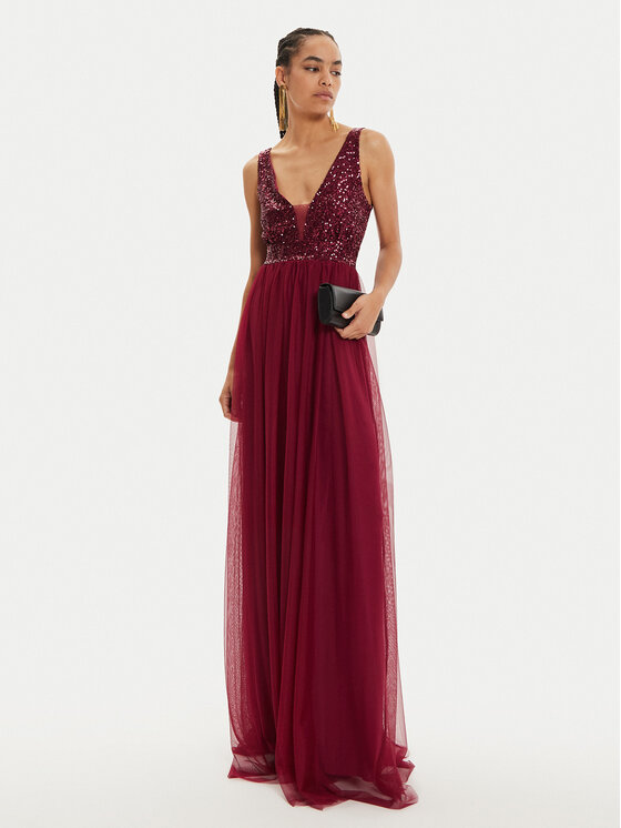 Rinascimento Rinascimento Abendkleid CFC012005200 Dunkelrot Regular Fit