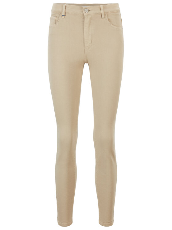 BOSS Boss Jeansy Crop 3.0 Canvas 50450858 Béžová Skinny Fit