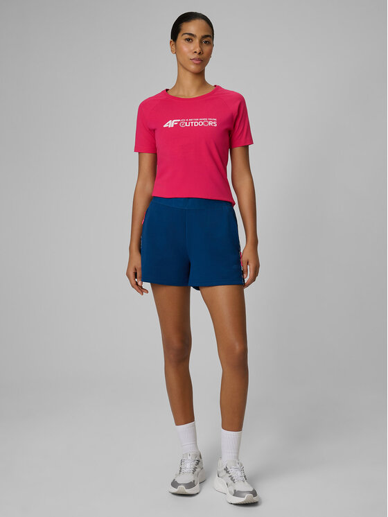 4F 4F Szorty sportowe COZY Turkusowy Slim Fit