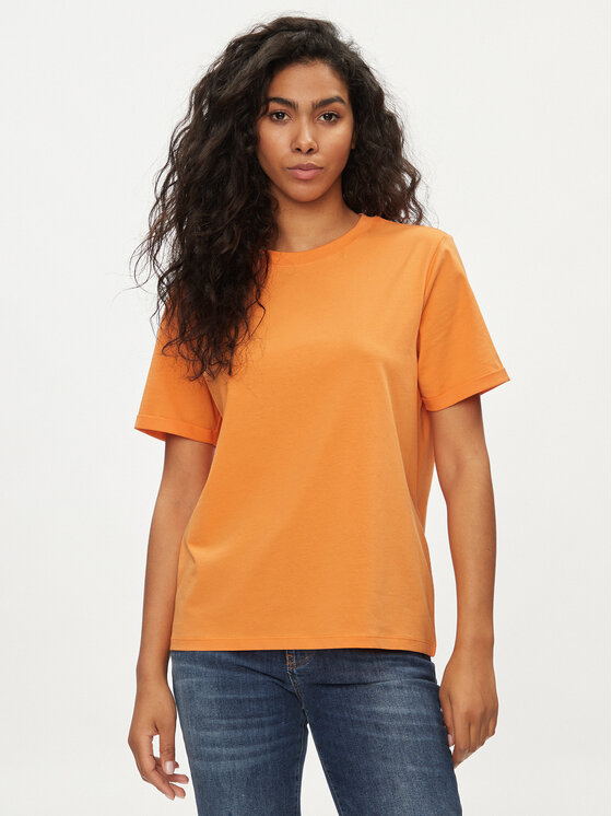 Pieces T-krekls Ria 17086970 Oranžs Regular Fit