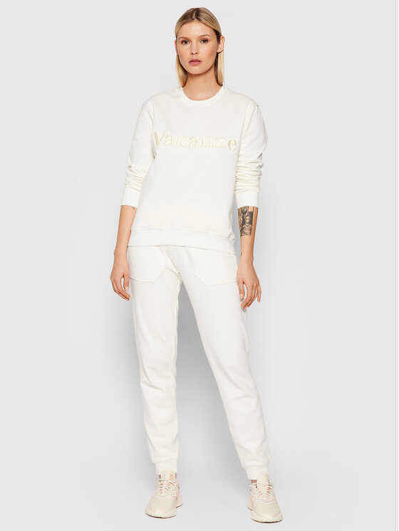 Felpa Vacanze 2021-DRV-077 Bianco Classic Fit