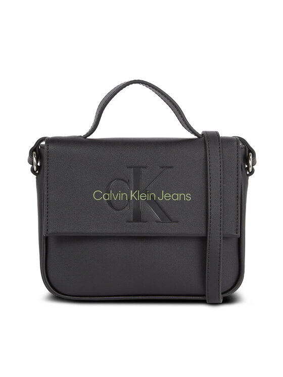 Geantă Calvin Klein Jeans Sculpted Boxy Flap Cb20 Mono K60K610829 Black/Dark Juniper 0GX