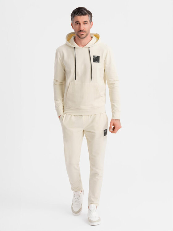 Ombre Ombre Komplet dresowy Z107 Beżowy Regular Fit