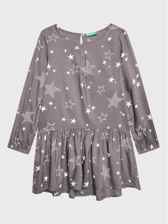 United Colors Of Benetton United Colors Of Benetton Vsakodnevna obleka 4C0PCV010 Siva Relaxed Fit