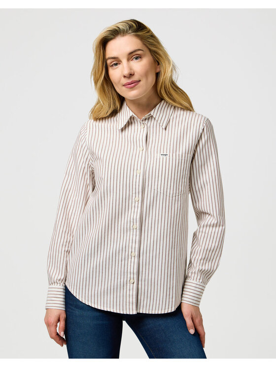 Wrangler Wrangler Camicia 1 PKT SHIRT Marrone Regular Fit