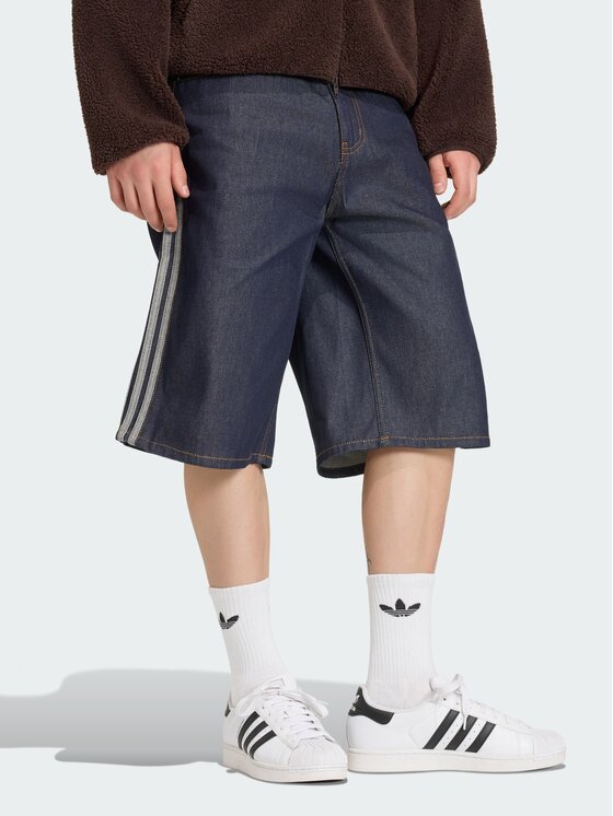 adidas adidas Pantaloni scurți de blugi Firebird Adicolor Jorts Mid-Rise KS6882 Bleumarin Regular Fit