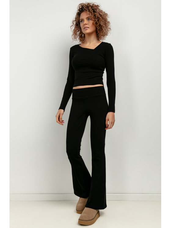 Spodnie dzianinowe, rozmiar S, Czarne, T414/7/L