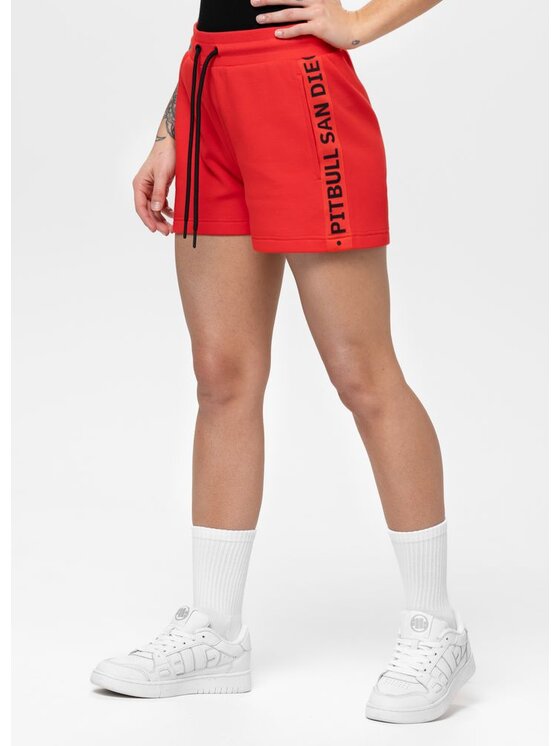 PITBULL PITBULL Szorty sportowe TAPE EXPLORY Czerwony Regular Fit