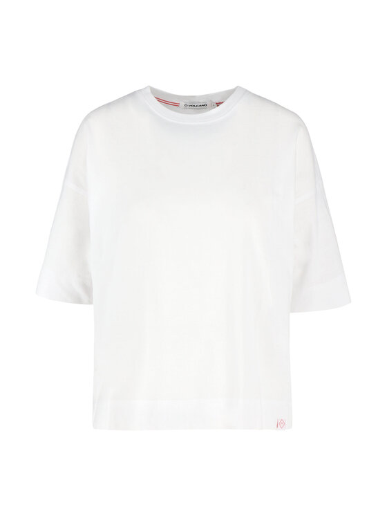 Volcano Volcano T-Shirt T-FLAME Biały Regular Fit