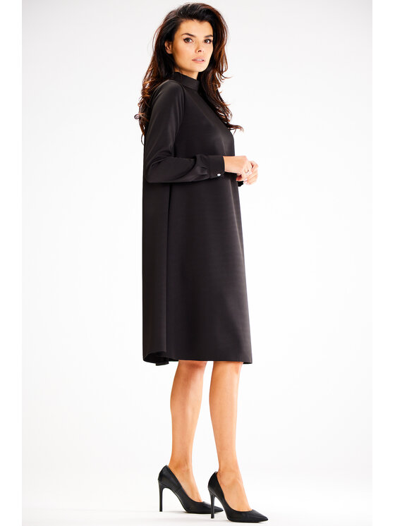 Awama Awama Sukienka codzienna A599 Czarny Basic Fit