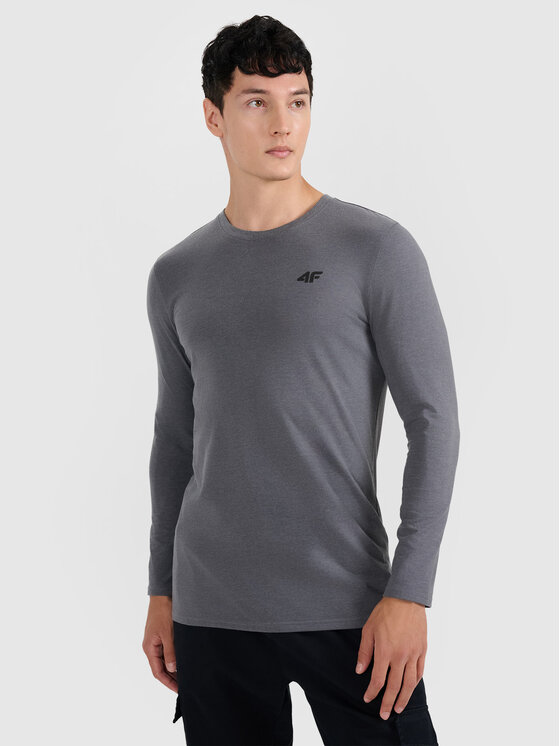 4F 4F Longsleeve NOS Szary ciemny Slim Fit