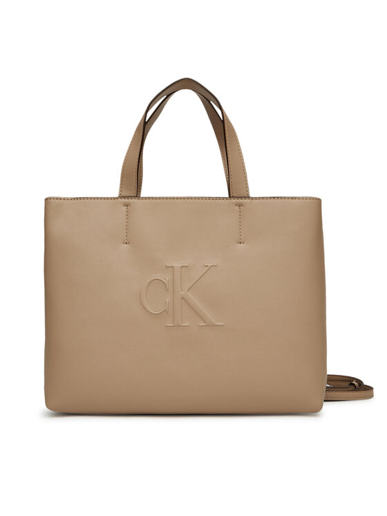 Geantă Calvin Klein Jeans Sculpted Mini Ew Tote LV04K3111G Bej