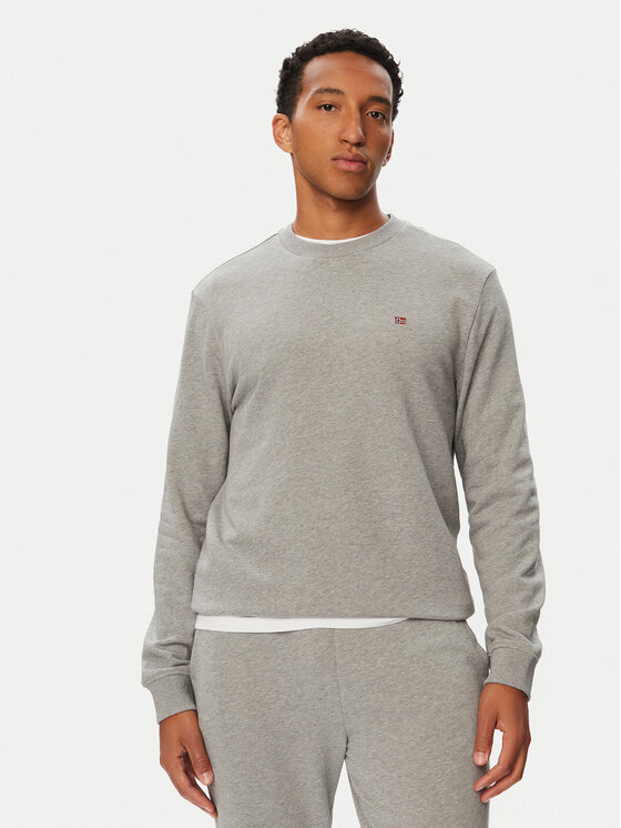 Napapijri Napapijri Μπλούζα Balis NP0A4H89 Γκρι Regular Fit