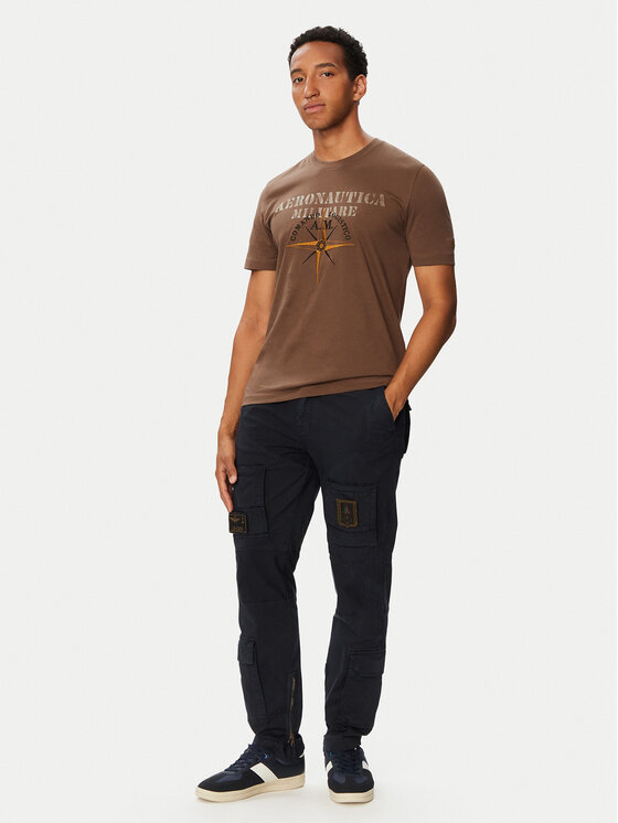 Aeronautica Militare Aeronautica Militare Тишърт 262TS2582UJ00750 Кафяв Regular Fit