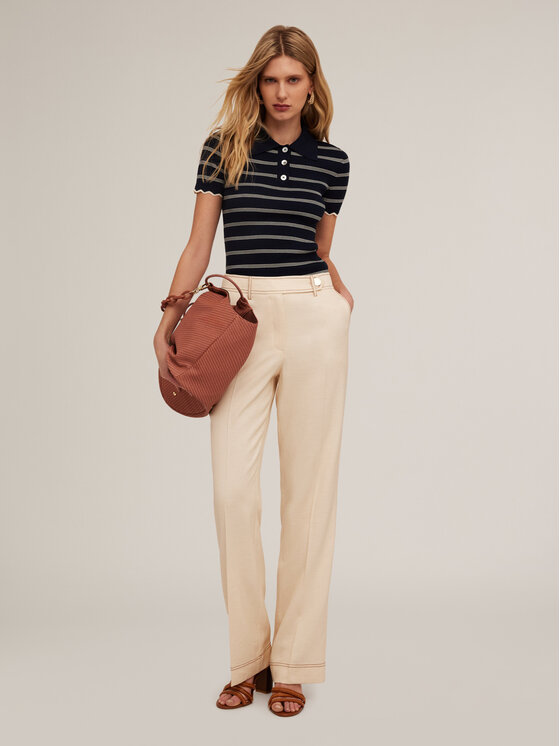 Motivi Motivi Pantaloni di tessuto P539Q103942N002 Écru Over Fit