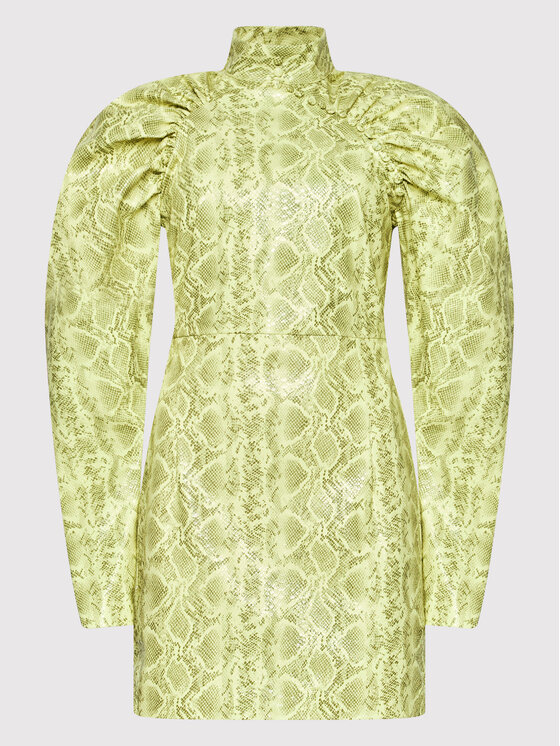 ROTATE ROTATE Kleid aus Kunstleder Kim RT896 Gelb Regular Fit