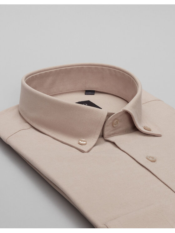 Borgio Borgio Koszula oleggio Beżowy Slim Fit