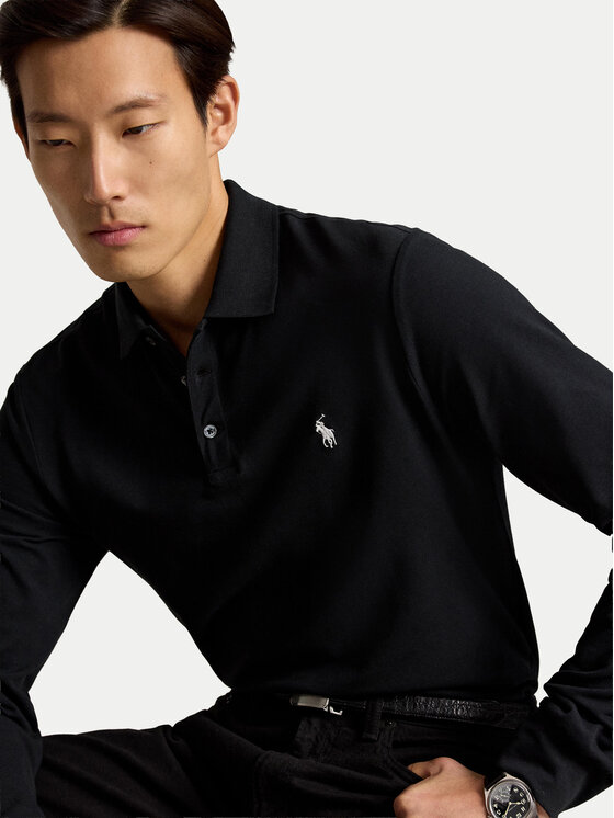 Polo Ralph Lauren Polo Ralph Lauren Тениска с яка и копчета 710955081505 Черен Slim Fit