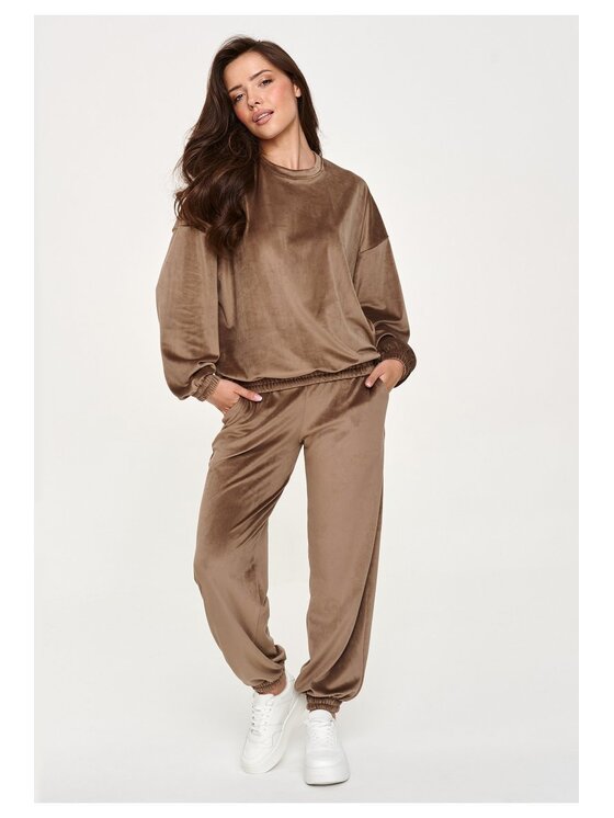 Makadamia Makadamia Dres M954 Brązowy Regular Fit