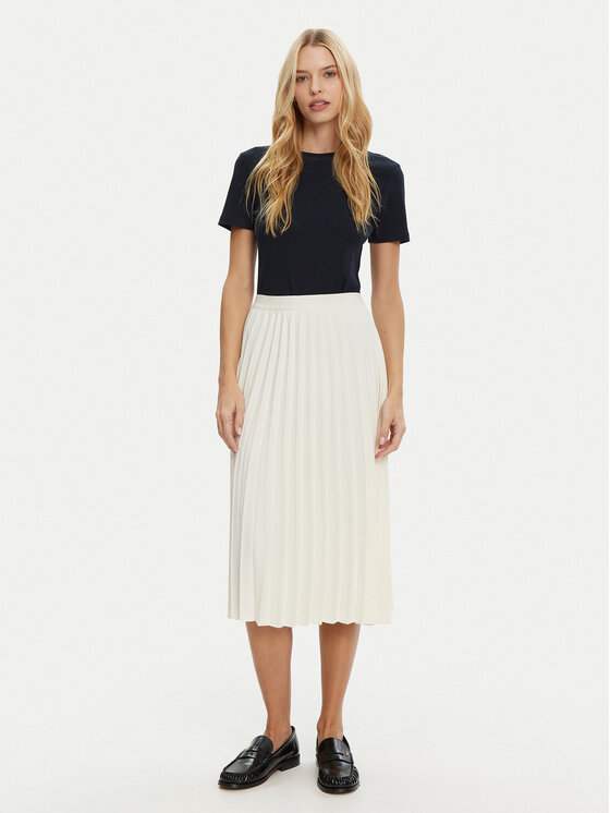Tommy Hilfiger Tommy Hilfiger Plisovaná sukně WW0WW43886 Écru Regular Fit