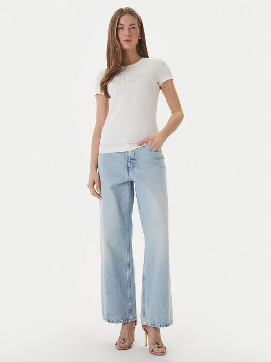 Guess Guess Тишърт W5GI04 J1314 Бял Slim Fit