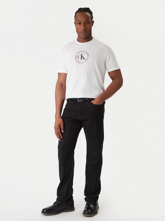 Calvin Klein Jeans Calvin Klein Jeans T-Shirt Word Circle Graphic LV14RE816G Bílá Regular Fit
