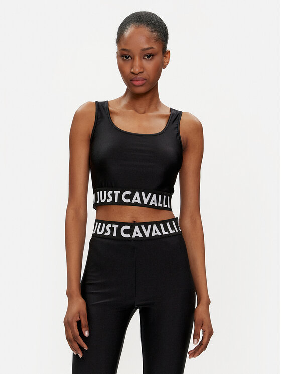 Just Cavalli Top 76PAM204 Nero Slim Fit, taglia : 38